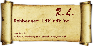 Rehberger Lóránt névjegykártya